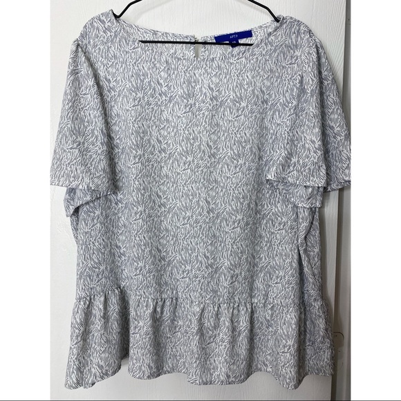 APT.9 Black and White Ruffle Peplum blouse - Picture 1 of 5